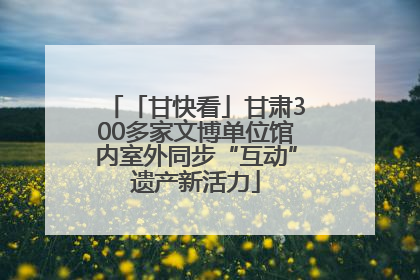 「甘快看」甘肃300多家文博单位馆内室外同步“互动”遗产新活力