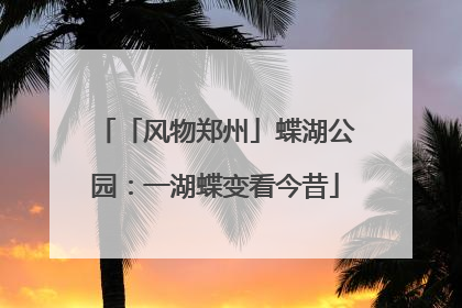 「风物郑州」蝶湖公园：一湖蝶变看今昔