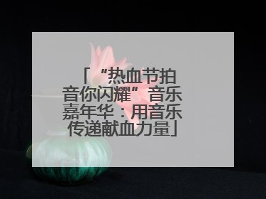 “热血节拍 音你闪耀”音乐嘉年华：用音乐传递献血力量