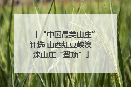 “中国最美山庄”评选 山西红豆峡澳涞山庄“登顶”