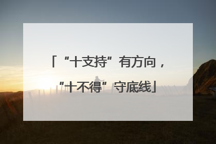 “十支持”有方向，“十不得”守底线