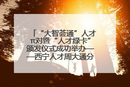 “大智荟通”人才π对暨“人才绿卡”颁发仪式成功举办——西宁人才周大通分会场亮点纷呈
