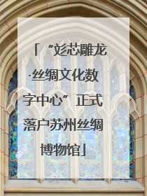 “彣芯雕龙·丝绸文化数字中心”正式落户苏州丝绸博物馆