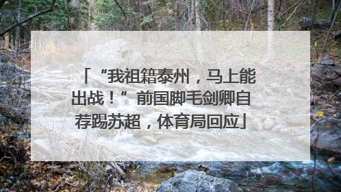“我祖籍泰州，马上能出战！”前国脚毛剑卿自荐踢苏超，体育局回应