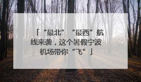 “最北”“最西”航线来袭，这个暑假宁波机场带你“飞”