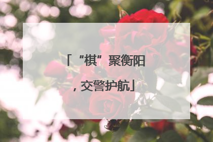 “棋”聚衡阳，交警护航