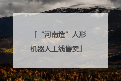 “河南造”人形机器人上线售卖