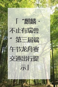 “麒麟・不止有瑞兽”第三届端午节龙舟赛交通出行提示