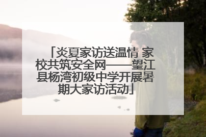 炎夏家访送温情 家校共筑安全网——望江县杨湾初级中学开展暑期大家访活动