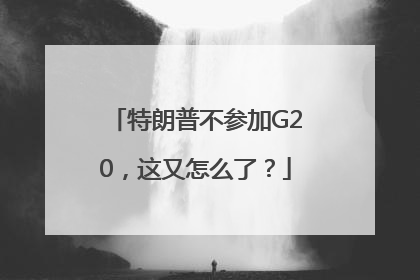 特朗普不参加G20，这又怎么了？
