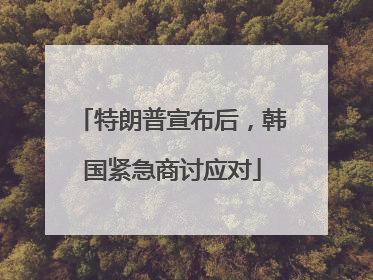 特朗普宣布后，韩国紧急商讨应对