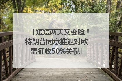 短短两天又变脸！特朗普同意推迟对欧盟征收50%关税