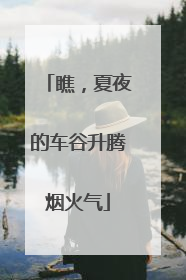 瞧，夏夜的车谷升腾烟火气