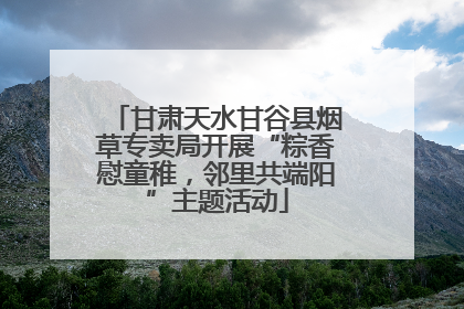 甘肃天水甘谷县烟草专卖局开展“粽香慰童稚，邻里共端阳”主题活动
