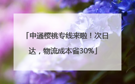 申通樱桃专线来啦！次日达，物流成本省30%