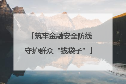 筑牢金融安全防线 守护群众“钱袋子”