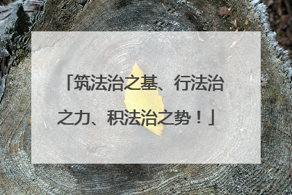 筑法治之基、行法治之力、积法治之势！