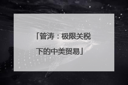 管涛：极限关税下的中美贸易