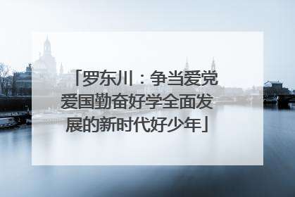 罗东川：争当爱党爱国勤奋好学全面发展的新时代好少年