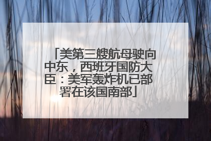 美第三艘航母驶向中东，西班牙国防大臣：美军轰炸机已部署在该国南部