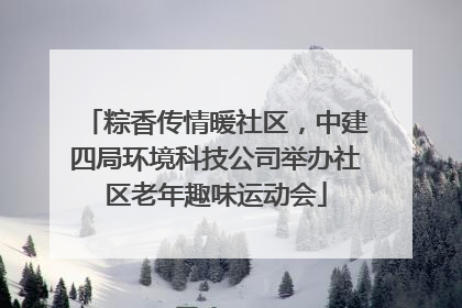 粽香传情暖社区，中建四局环境科技公司举办社区老年趣味运动会