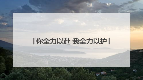 你全力以赴 我全力以护