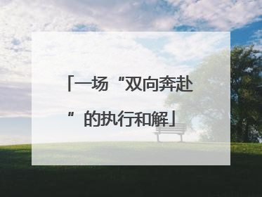 一场“双向奔赴”的执行和解