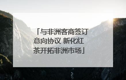 与非洲客商签订意向协议 新化红茶开拓非洲市场