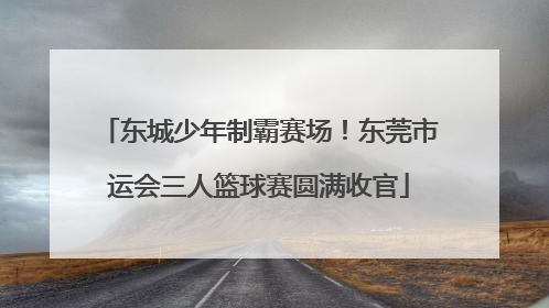 东城少年制霸赛场！东莞市运会三人篮球赛圆满收官
