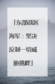 东部战区海军：坚决反制一切威胁挑衅