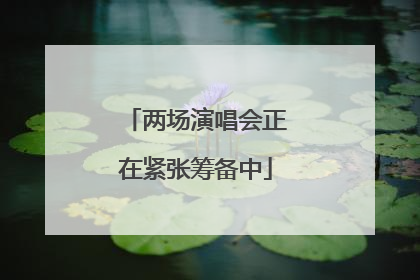两场演唱会正在紧张筹备中