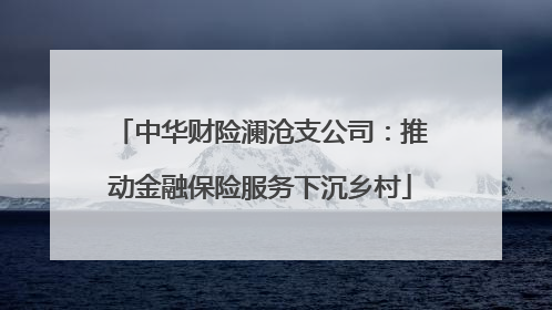 中华财险澜沧支公司：推动金融保险服务下沉乡村