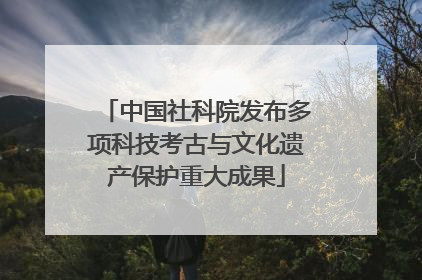 中国社科院发布多项科技考古与文化遗产保护重大成果