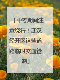 中考期间注意绕行！武汉经开区这些道路临时交通管制