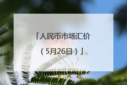 人民币市场汇价（5月26日）