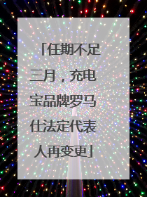 任期不足三月，充电宝品牌罗马仕法定代表人再变更