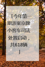 今年第一期涉案京牌小客车司法处置启动，共618辆