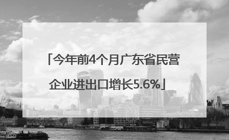 今年前4个月广东省民营企业进出口增长5.6%