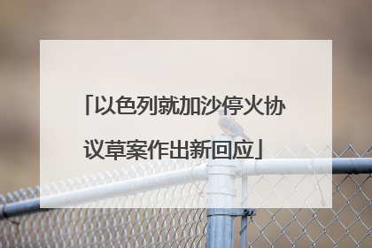 以色列就加沙停火协议草案作出新回应