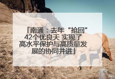南通：去年“抢回”42个优良天 实现了高水平保护与高质量发展的协同并进