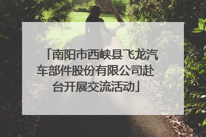 南阳市西峡县飞龙汽车部件股份有限公司赴台开展交流活动