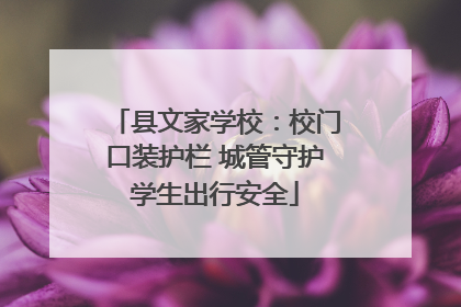 县文家学校：校门口装护栏 城管守护学生出行安全