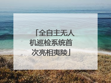 全自主无人机巡检系统首次亮相夷陵