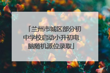兰州市城区部分初中学校启动小升初电脑随机派位录取