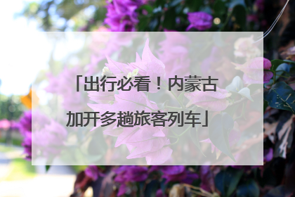 出行必看！内蒙古加开多趟旅客列车