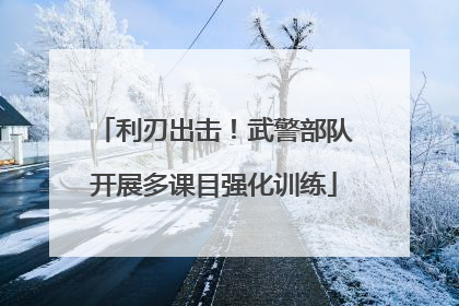 利刃出击！武警部队开展多课目强化训练