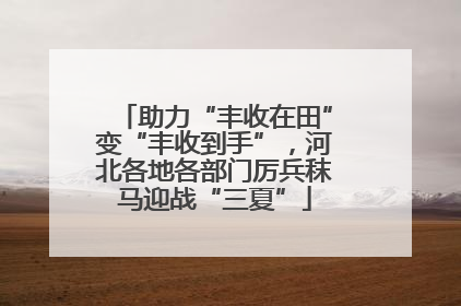 助力“丰收在田”变“丰收到手”，河北各地各部门厉兵秣马迎战“三夏”