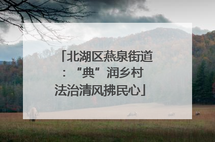 北湖区燕泉街道：“典”润乡村 法治清风拂民心