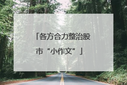 各方合力整治股市“小作文”
