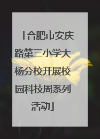 合肥市安庆路第三小学大杨分校开展校园科技周系列活动